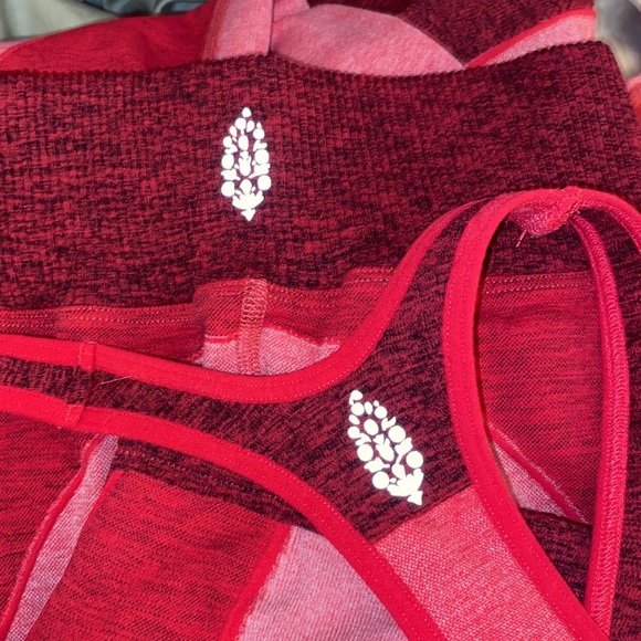 FP Movement Red & Marled Pink Color-block Tank Top High Rise Legging Set - Picture 4 of 8